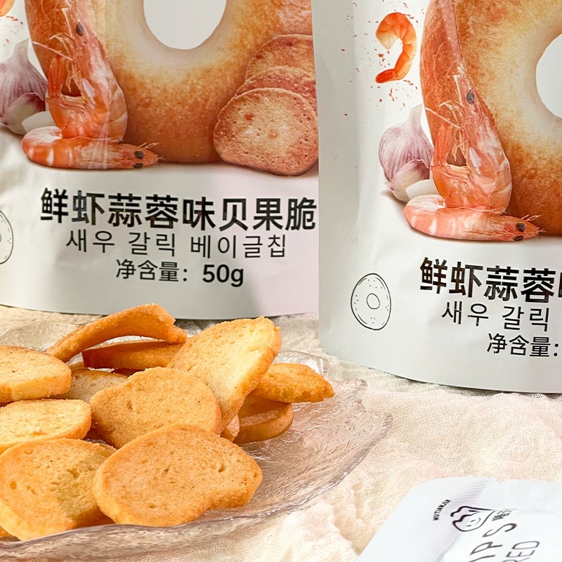 鲜虾蒜蓉味贝果脆片50g*3