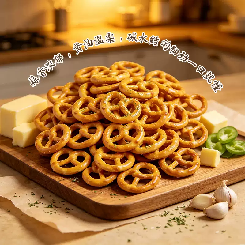 蒜香黄油味碱水结饼干55g*3