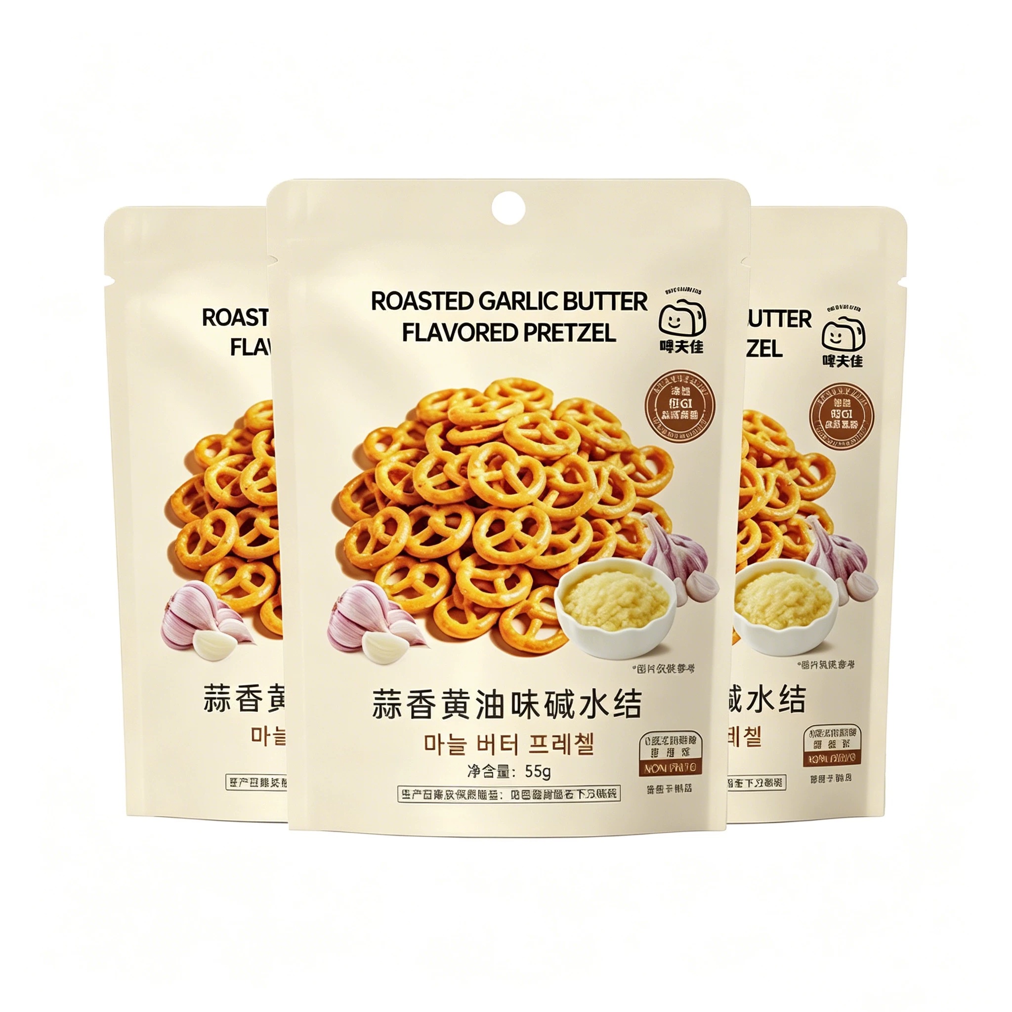 蒜香黄油味碱水结饼干55g*3