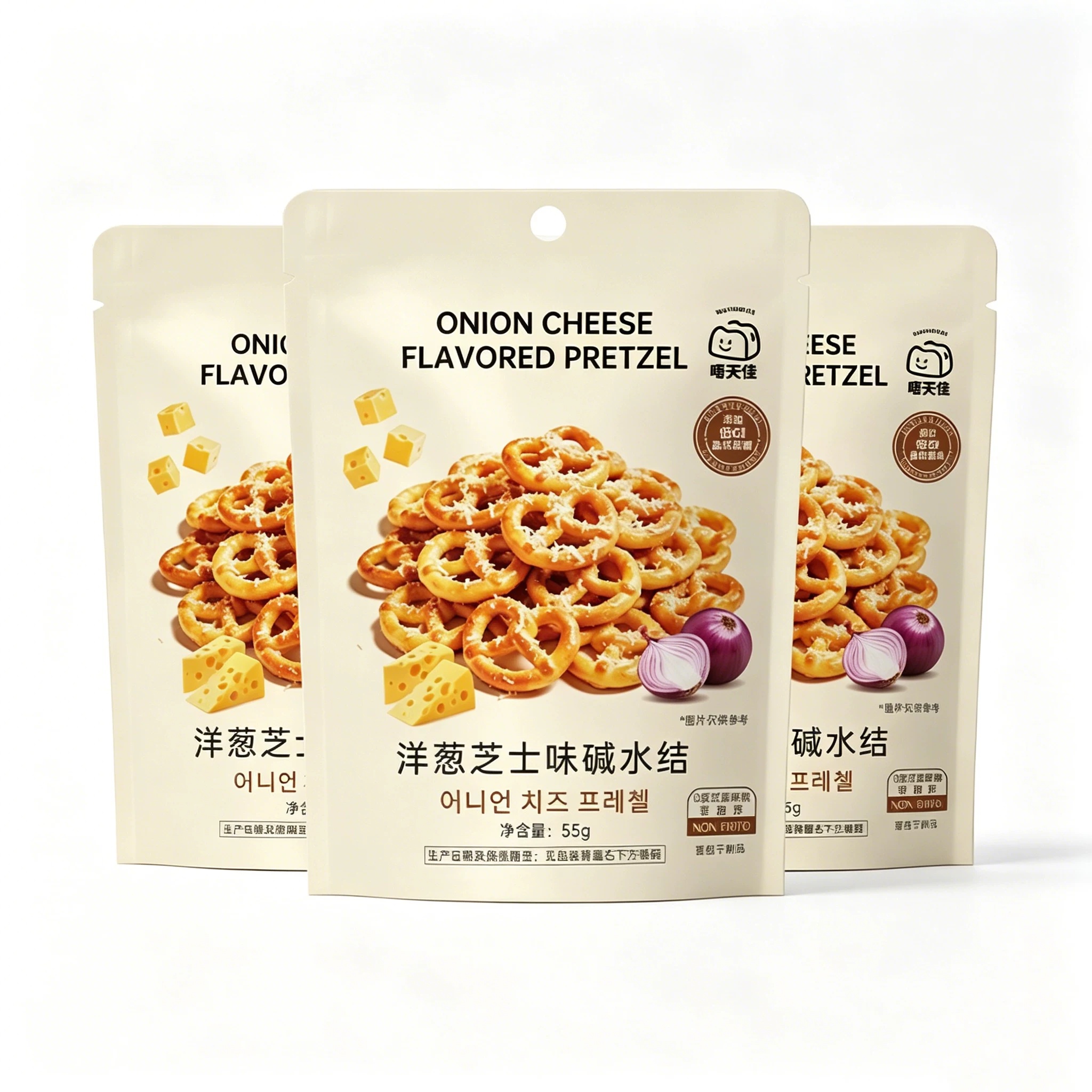 唔天佳洋葱芝士味碱水结饼干55g*3